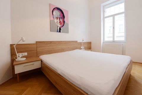 Our apartment “Charakterköpfe” is located in the 12th district of Vienna, Tanbruckgasse 33/5 and is very easy to reach by public transport. The modern and fully furnished apartment with a size of 41 m², has a bedroom, a living room, a fully equipped ...