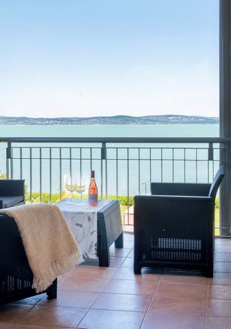 Exclusive waterfront apartment for rent in Siófok On the 2nd floor, directly on the shore of Lake Balaton, 75 sqm plus 20 sqm terrace with fantastic panoramic view, spacious, comfortable, exclusive apartment for rent, freshly furnished with sophistic...