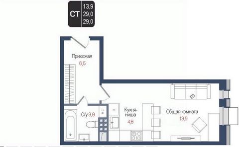 Арт. 89656034 В продаже квартира-студия в строящемся ЖК КИНОКВАРТАЛ , Корпус 1. Квартира расположена на 2 этаже, общая площадь 29 кв.м. Дом находится в тихом зеленом районе города, на берегу реки Клязьмы. Невысокая этажность, секции от 4 до 8 этажей,...