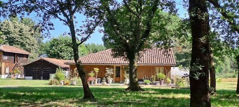 FOR NATURE LOVERS IDEAL LARGE FAMILY OR GITE 20 minutes from the beaches. Between CASTETS and CONTIS, in the commune of ONESSE AND LAHARIE Set of two completely independent dwellings on a superb wooded airial of 17,167m2. An outbuilding of about 100m...