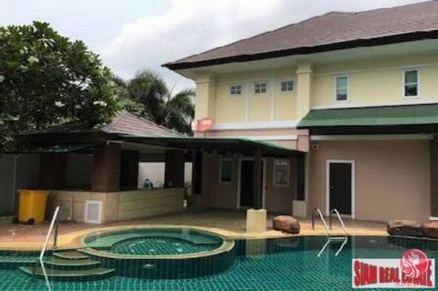 This very spacious home with tropical gardens and pool is located at Bangna -Trad Road KM 10.5, near Mega Bangna in the Windmill Village estate. The two storey single house has five very large bedrooms with lots of windows to let the sun shine in. Th...