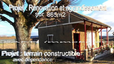 Projet habitation à rénover ou agrandir sur un beau terrain constructible 865 m2 avec 27m de façade.