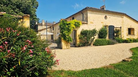 Located 45 minutes from Bordeaux and only 20 minutes from Libourne TGV train station, this serene property is an idyllic retreat, perfect for indulging in your favorite hobbies. Surrounded by lush greenery in a quiet hamlet, it boasts numerous outbui...