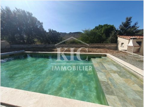 Ref - 12459BR - NEAR CARCASSONNE - Between Carcassonne and the sea, charming house completely renovated composed of a large living room of 65m2, 5 bedrooms including a master suite on the ground floor. Upstairs 4 large bedrooms, a large bathroom with...