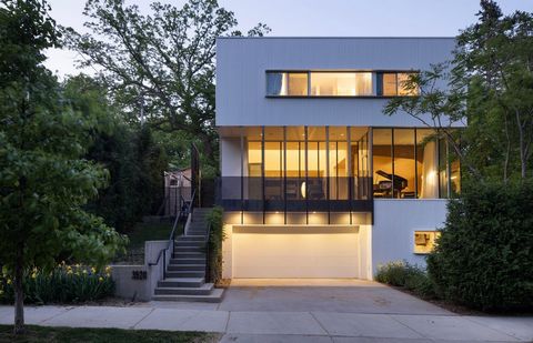 With views of Cedar Lake, this architect-designed award-winning 