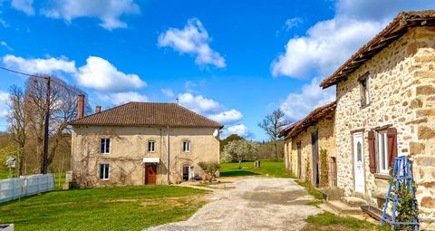 Attractive 18th century stone house set in nearly 2 acres of land on the edge of its village in the Limousin department. The property also has 3 large barns and a 2-bed second house to renovate The interior of the house, which is fully insulated, has...
