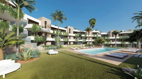 Apartamentos de 2 y 3 dormitorios con piscina comunitaria en Cartagena, Murcia Los elegantes apartamentos contemporáneos en La Manga Golf Resort ofrecen una experiencia de vida lujosa y con estilo. Los apartamentos están diseñados con un estilo arqui...