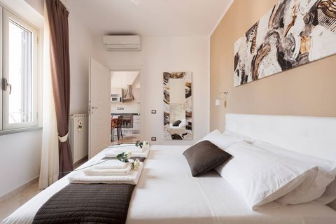 MARTE Suite can host up to four people: two in a queen-size bed in the bedroom and two in a comfortable sofa-bed in the living room. Bathroom with large shower, wooden floor and chromotherapy lights. Renovated with high quality materials and designed...