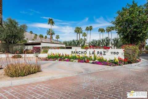 PRICE REDUCTION......Welcome to Rancho La Paz, Palm Springs best kept secret. With nearly 1700 sq. ft. this spacious 3 bedroom, 2 bath open floor plan, located in a gated community on land you own, offers plenty of community amenities in a prized loc...