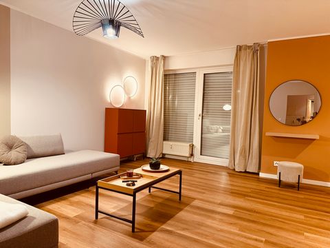 Modern and stylishly furnished apartment in the heart of Hünxe. The light-flooded living area with comfortable sofa, warm color accents and high-quality lighting invites you to relax. A fully equipped kitchen including a fully automatic coffee machin...