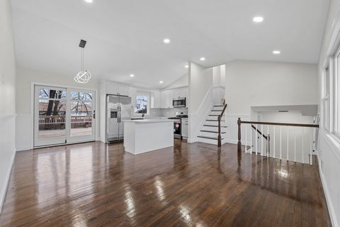 Discover this newly renovated 5-bedroom, 2-bath single-family home in Brentwood, Long Island, offering flexible living options with a dedicated home office, a spacious den with ample wet bar counterspace, and a versatile in-law suite setup. The open-...