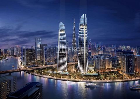 Appartementen in een exclusief project vlakbij het Kanaal in Business Bay Het exclusieve project in Business Bay ligt vlakbij het prachtige Dubai Kanaal. Business Bay is een prestigieuze woonwijk, die bekend staat als het hart van Dubai. Het gebied l...