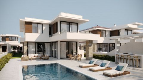 Luxurious, contemporary villa located in a very touristic but tranquil area in Larnaca. Stone accents dress the exterior of the property giving it a rustic but modern feeling combined with white walls that reflect the turquoise swimming pool taking i...