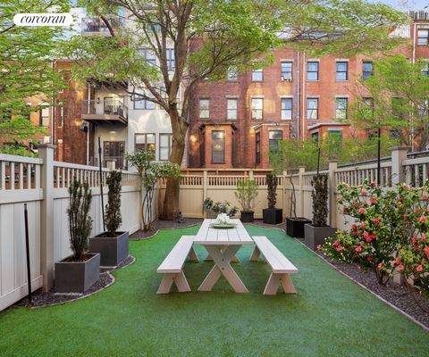The best of indoor/outdoor living in a newly renovated pre-war condominium. This newly renovated townhome situated in a rare pre-war condo in the historic part of Harlem, features a stunning new renovation, and boasts over 1,000 sqft of interior spac...
