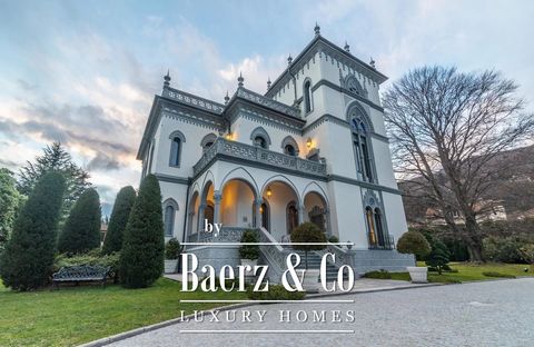 In Lesa, a prestigious Liberty period villa for sale. This important and noble residence built in 1900 is located in the centre of Lesa, on the lakefront, facing the Piedmont shore of Lake Maggiore. The villa is perfectly restored and has a flat park...