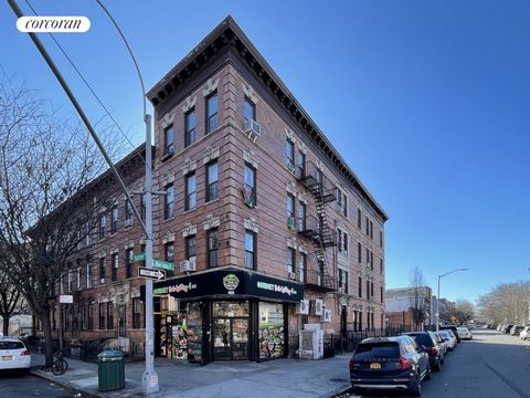 5.8% CAP RATE Well maintained, four story, mixed-use building in high traffic area of Bedford-Stuyvesant. Seven rent stabilized, two bedroom units and a high grossing commercial space. Building is 20 x 90. Lot is 20 x 100. Inquire for set up.