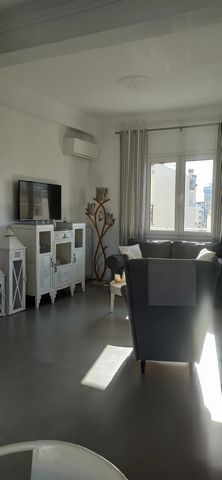 Fully furnished and renovated apartment for sale in Piraeus / Agia Sofia area with teracce of 120 sq.m. Located on the 5th floor, 60 sq.m habitable surface. Composed of: Living room, kitchen, 2 bedrooms, bathroom and perimeter balcony. Consructed 197...