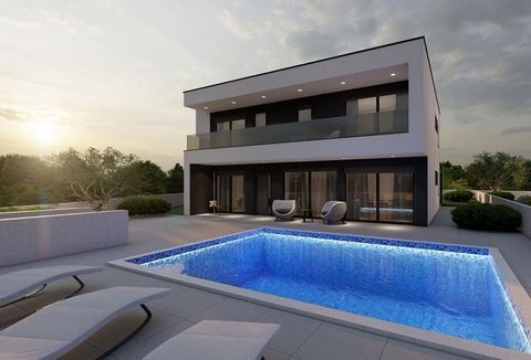 Villa aux lignes modernes dans le quartier de Svetvincenat ! Toutes les villas en Croatie sont désormais vendues au stade de la construction - c'est un format très populaire. La superficie totale est de 200 m². Le terrain est de 640 m². L'achèvement ...