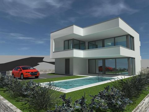 Modern semi-detached villa in Punat just 600 meters from the sea, with sea views! Total area is 140 sq.m. Land plot is 300 sq.m. Construction will be completed in 2023. On the ground floor of the building there is a bathroom, a kitchen with a dining ...