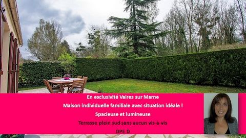 EXCLUSIVITY! Located in a sought-after area of Vaires-sur-Marne, close to schools and amenities, this charming detached house will seduce you with its quality services and peaceful environment. Living area : 115 m² Usable area: 145 m2 Number of rooms...