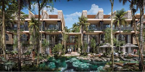 Hideaways Tulum Hideaways is a condominium with 80 units for sale located in Region 8 of Tulum a strategic location that offers opportunities to generate income through vacation rentals and capital gains. The development stands out for its privileged...