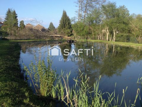 Etang+carpière,1820m², cloturé.