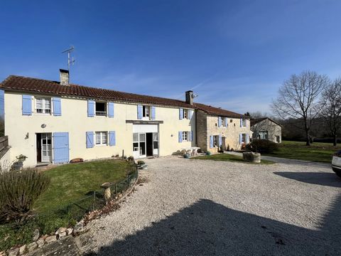 Located in a hamlet between Mansle and Saint Claud this large and spacious property is currently home for one family. It is a fabulous place to share space or live independently. The main house, partially divided, has expansive living areas with two ...