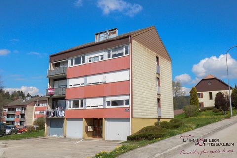 Pontarlier - Near city center: Apartment type 3 including entrance, kitchen, living room, 2 bedrooms, bathroom, toilet, balcony, cellar and garage.
