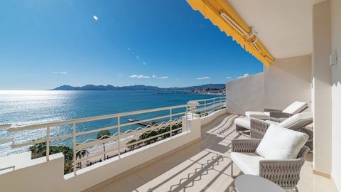 In one of the most sought-after residences on the Croisette, magnificent penthouse entirely renovated with high-end materials.With a surface area of approximately 90 m2, it consists of 2 bedrooms with their shower rooms as well as a master and a livi...