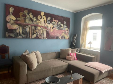 This studio apartment is filled with artwork to create a very special atmosphere. The apartment has a large and inviting sofa bed that offers both comfort and versatility. The fully equipped modern kitchen offers all the essentials for a seamless coo...