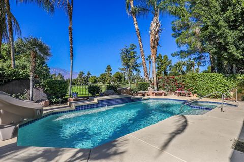VIEWS! VIEWS! VIEWS! The expansive views of the San Jacinto Mountains are the perfect backdrop to this furnished condominium that is move-in ready. Located at the Rancho Mirage Country Club this property features a private area wall entrance, a doubl...