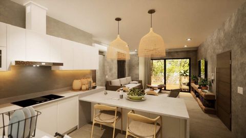 Encanto located in the beautiful Riviera Tulum neighborhood is an intimate haven of tranquility and beauty surrounded by lush green areas trees and palms that create an authentic oasis. The property masterfully fuses modern design with warm touches a...