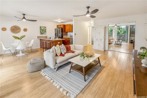 Indulge in the allure of this charming 2-bedroom, 1-bathroom condo nestled in the heart of picturesque Makaha Valley. Discover spacious bedrooms complemented by an open-concept living area, complete with your very own private lanai. Floor-to-ceiling ...