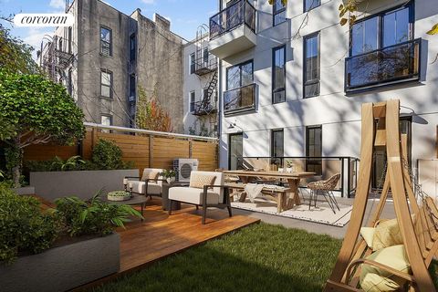 Welcome to 122 Palmetto Street where Bushwick's prime location meets Miami aesthetic. This 8-unit boutique condominium has been thoughtfully crafted with European floor to ceiling windows flooding the carrera tile flooring with light. If you are tire...