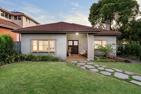 Serenely set behind a deep walled garden on the corner of Victor Road, this charming c1910’s solid brick Art Deco residence delivers the perfect blend of current day family comfort and future scope in a prized location that’s just metres to every ame...