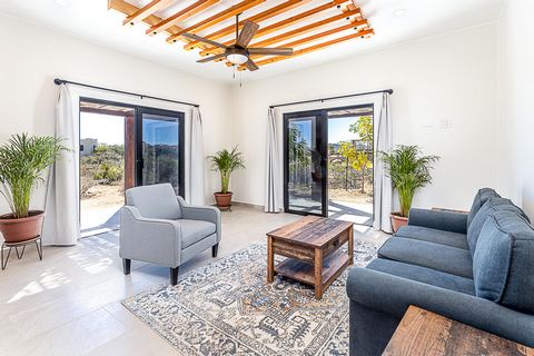 This stunning single level new build 2 bed 2 bath off grid single family home is the only home of this caliber available in the quaint East Cape community of Zacatitos located just 15 mins from the picturesque town of San Jose del Cabo. This contempo...