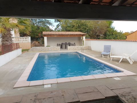 Tourbes 34120, villa of 120 M2 with land of 1125 M2, 3 beautiful bedrooms of 13.70 M2, pleasant living room kitchen of 63 M2 opening onto a terrace of 73 M2, bathroom, toilet, garage of 143 M2, indoor parking , swimming pool of 9 X 4, pool house with...
