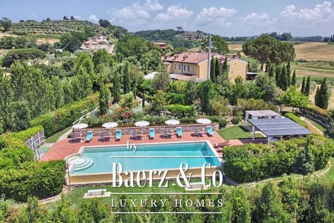 Situated in a quiet country lane in the Palaia area between Florence, Pisa, Lucca, with stunning views over the Tuscan landscape, this large family farmhouse beautifully preserved renovated in 2014 has a master villa and an annexe, equipped with 10 b...