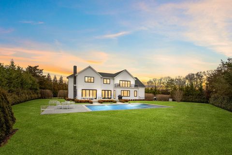 This stunning Modern Farmhouse, built in 2022, is located in prime Water Mill North, off of Head of Pond Road, across from Mill Pond. There are five king-sized bedrooms, 7 full baths and one half bath. The sun-flooded main floor includes a soaring tw...