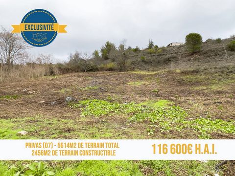 New exclusive STB Immobilier Privas, mine road Land of 5 614m2 including 2 456m2 buildable, Viability at the edge All in the sewer. For more information, contact Cédric BAUDRY at ... or by email: ...