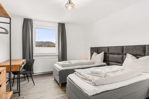 The 49m² apartment is equipped with two comfortable 90cm box-spring beds, which can also be pushed together to form a 1.80m double bed. There is also a comfortable sofa bed in the living room. You will also find a 4K smart TV & fast WiFi. You can par...