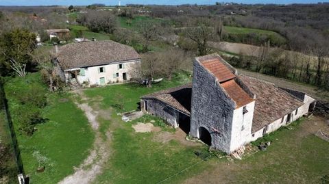 A 3-bed farmhouse with 18th century forge, large stone barn and pigeonnier set on 3.6 hectares of land with lovely views on the edge of a quiet quercy village in need of renovation, 10 mins from Lauzerte. The stone farmhouse is habitable but will nee...
