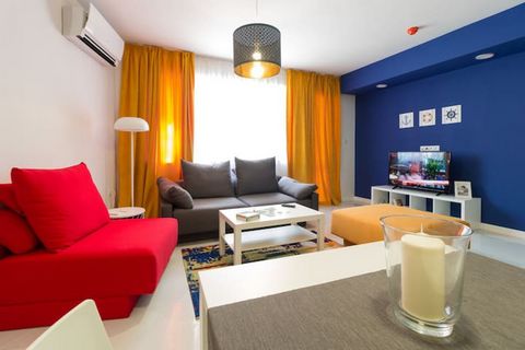 Perfectly located, colorful, brand new, spacious and fully equipped apartment! By renting my space, you will get a prestigious and very comfortable accommodation, ideally suited for your stay in Plovdiv. The location is simply amazing. We are at the ...