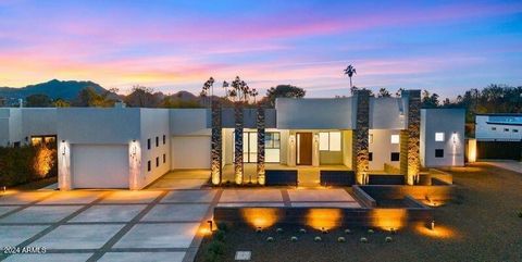 Amazing NEW BUILD with an incredible Spring buyer price adjustment. The New Build features rich craftsmanship, custom finishes, and mountain views that define this unique Desert Contemporary home, in one of Paradise Valley's most Prestigious Enclaves...