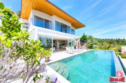 This three bedroom modern luxury villa is located in Bang Por, Koh Samui. It is perched on a hillside and provide sweeping views of the bay and the ocean. The private estate consists of 6 Villas and are designed with complete seclusion and exclusivit...