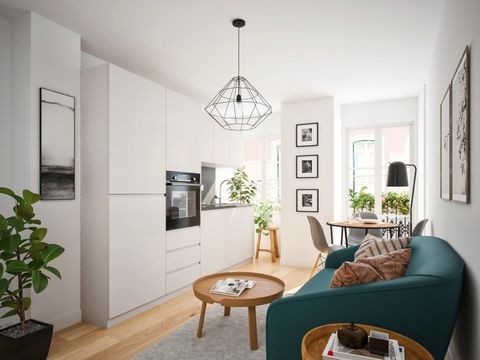 Appartement de 2 chambres au cur de Lisbonne, situé dans le centre historique et avec un charme inégalé. Il est situé dans un immeuble qui sera entièrement rénové, comprenant cinq appartements exclusifs d'une ou deux chambres à coucher, un à chaque é...