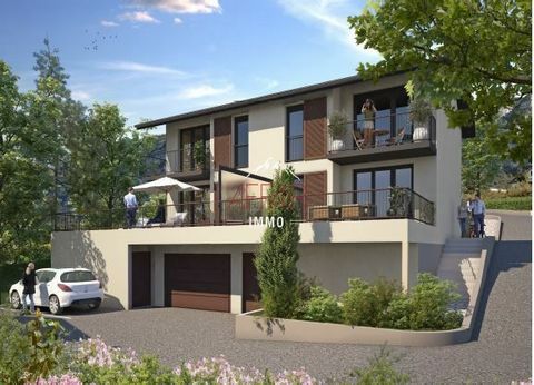 COLLONGES SOUS SALEVE - 74160 - Close to customs TROINEX and CROIX DE ROZON, schools, shops and TPG buses, in a small new residence of 8 dwellings, in a residential area with unobstructed views of the Jura, a T4 duplex apartment of about 85 m2 with a...