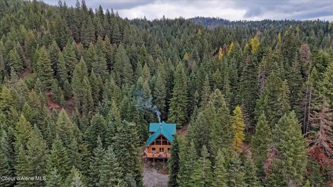Escape to rustic luxury in this charming log home near Coeur d'Alene National Forest! Situated on 20 acres of timber land, this retreat offers stunning views and unparalleled tranquility. The property features a 30x70 insulated shop, generator, custo...