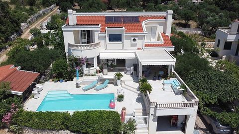 A luxury villa with a swimming pool and a panoramic view of the sea is for sale in the small, quiet town of Škuncini near Novalja on the island of Pag. It is superbly decorated and equipped. It extends over three floors, basement, ground floor and fi...