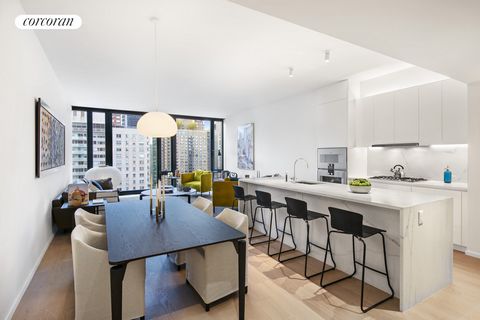 Residence 38G at One United Nations Park is a 1,640sf two bedroom, two bathroom plus powder room, boasting Manhattan skyline views including the Empire State and Chrysler buildings. The generous layout features an expansive great room and open kitche...